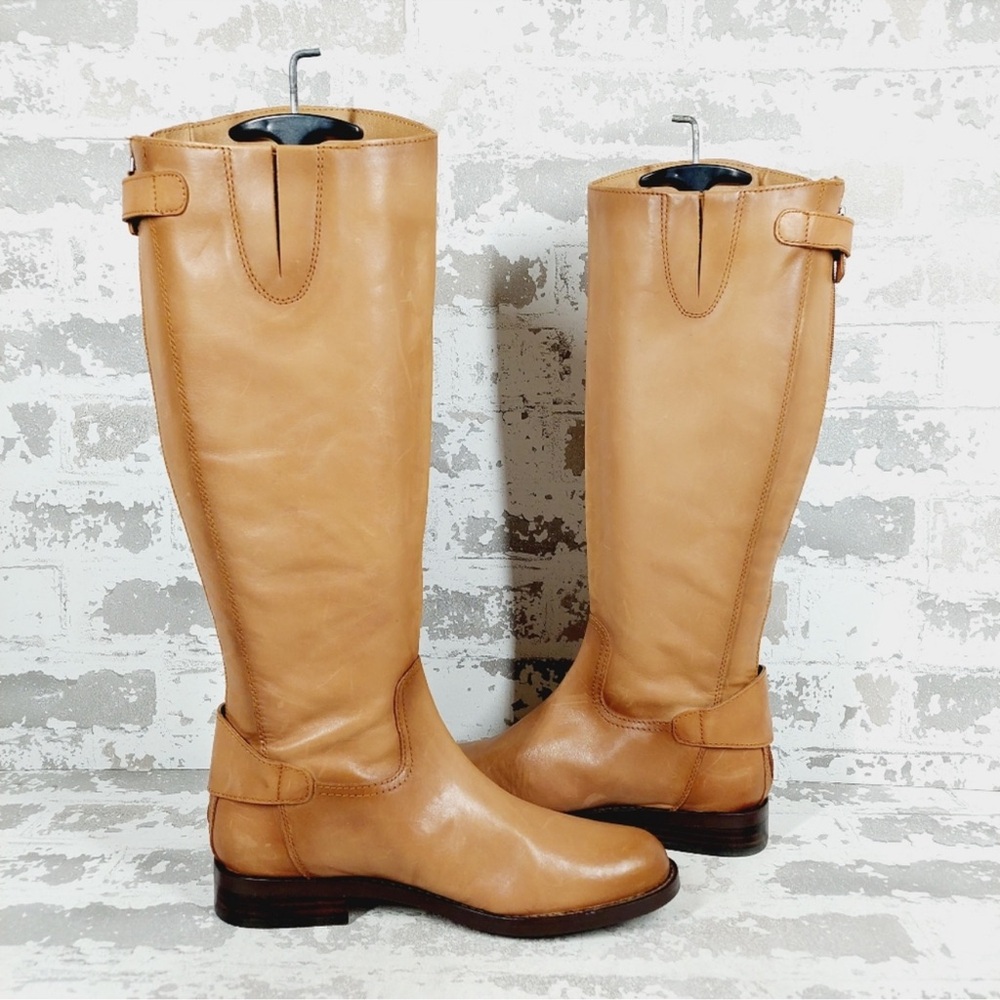 Sam Edelman Mikala Whiskey brown Leather tall Riding Boots - Picture 2 of 10